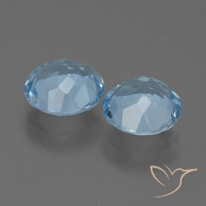 Gemme di Topazio Celeste naturale da 4.46 ct, Rotondo, VVS-VS