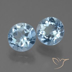 Gemme di Topazio Celeste naturale da 4.74 ct, Rotondo, VVS-VS
