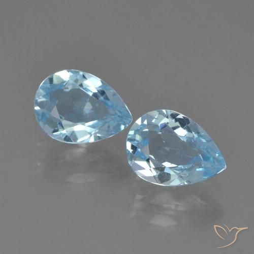 1.92ctw Naturale Blu svizzero Topazio, Forma a pera, VS