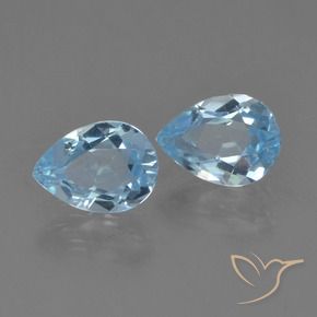 Gemme di Topazio Blu svizzero naturale da 1.92 ct, Forma a pera, VS