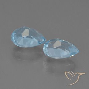 Gemme di Topazio Blu svizzero naturale da 1.92 ct, Forma a pera, VS