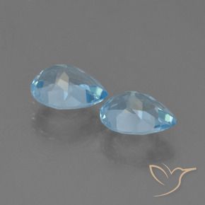 Gemme di Topazio Celeste naturale da 1.69 ct, Forma a pera, VS