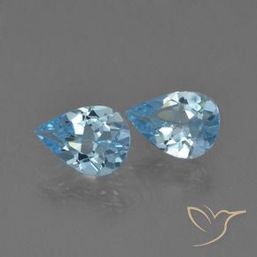 Gemme di Topazio Blu svizzero naturale da 1.31 ct, Forma a pera, VS