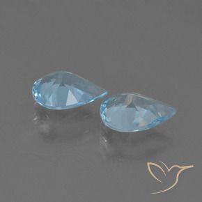 Gemme di Topazio Blu svizzero naturale da 1.31 ct, Forma a pera, VS