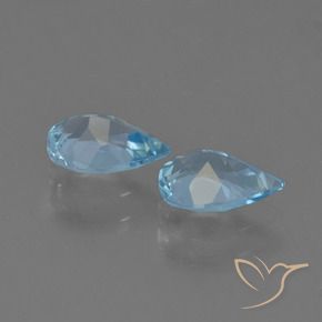Gemme di Topazio Blu svizzero naturale da 1.45 ct, Forma a pera, VS