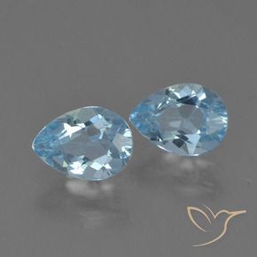 Gemme di Topazio Celeste naturale da 1.79 ct, Forma a pera, VS