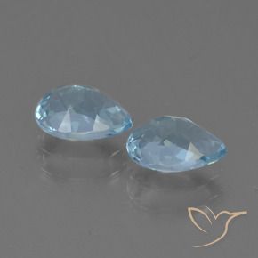 Gemme di Topazio Celeste naturale da 1.79 ct, Forma a pera, VS