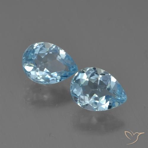 1.86ctw Naturale Blu svizzero Topazio, Forma a pera, VS