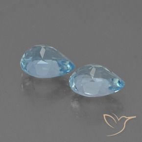 Gemme di Topazio Blu svizzero naturale da 1.86 ct, Forma a pera, VS