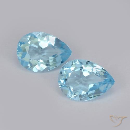 1.76ctw Naturale Celeste Topazio, Forma a pera, VS