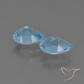 Gemme di Topazio Blu svizzero naturale da 1.76 ct, Forma a pera, VS
