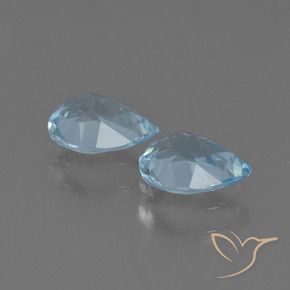 Gemme di Topazio Blu svizzero naturale da 1.61 ct, Forma a pera, VS