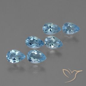 Gemme di Topazio Celeste naturale da 2.94 ct, Forma a pera, VS