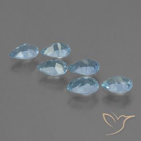 Gemme di Topazio Celeste naturale da 2.94 ct, Forma a pera, VS