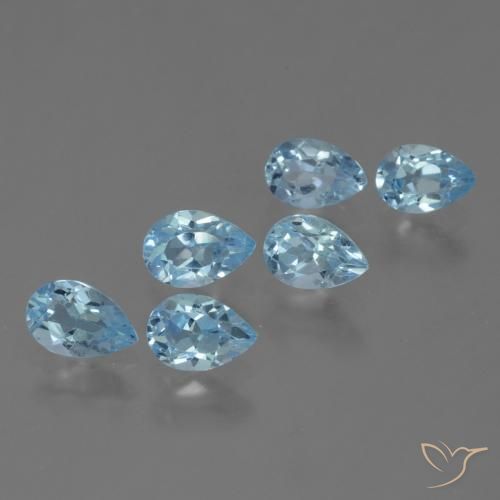 Gemme di Topazio Blu svizzero naturale da 3.21 ct, Forma a pera, VS