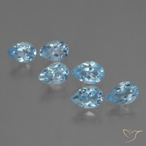 Gemme di Topazio Blu svizzero naturale da 3.21 ct, Forma a pera, VS