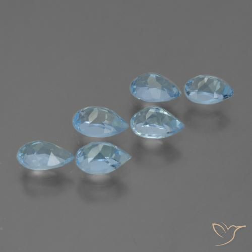 Gemme di Topazio Blu svizzero naturale da 3.21 ct, Forma a pera, VS