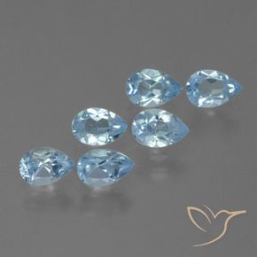 Gemme di Topazio Blu svizzero naturale da 3.27 ct, Forma a pera, VS