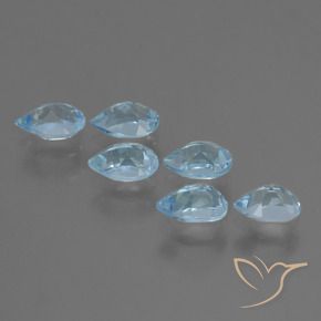 Gemme di Topazio Blu svizzero naturale da 3.27 ct, Forma a pera, VS