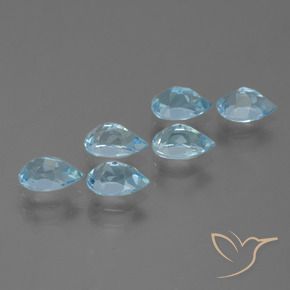 Gemme di Topazio Celeste naturale da 3.22 ct, Forma a pera, VS