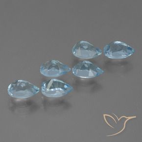 Gemme di Topazio Celeste naturale da 3.66 ct, Forma a pera, VS