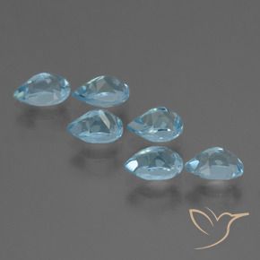 Gemme di Topazio Celeste naturale da 3.72 ct, Forma a pera, VS