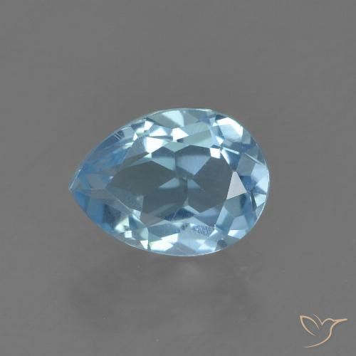 1.02ct Naturale Blu svizzero Topazio, Forma a pera, VS
