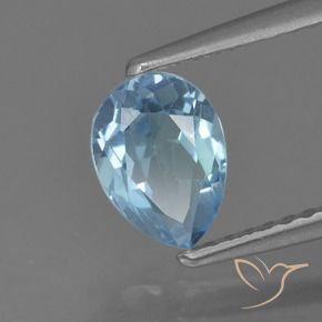 Topazio Blu svizzero naturale da 1.02 ct, Forma a pera, VS