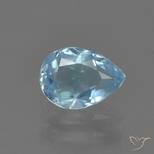 0.82ct Naturale Celeste Topazio, Forma a pera, VS