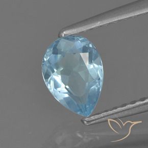Topazio Celeste naturale da 0.82 ct, Forma a pera, VS