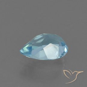 Topazio Celeste naturale da 0.82 ct, Forma a pera, VS
