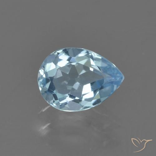 0.89ct Naturale Celeste Topazio, Forma a pera, VS