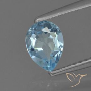 Topazio Celeste naturale da 0.89 ct, Forma a pera, VS