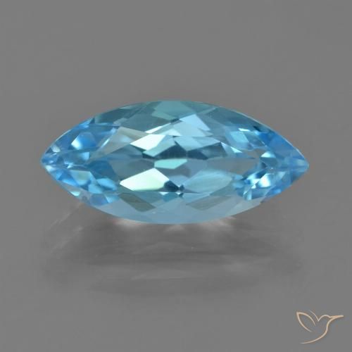 3.64ct Naturale Blu svizzero Topazio, Taglio marquise, VVS-VS