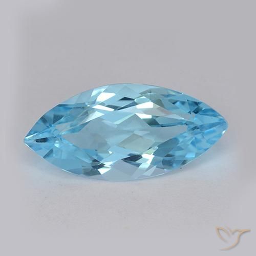 Topazio Blu svizzero naturale da 3.51 ct, Taglio marquise, VVS-VS