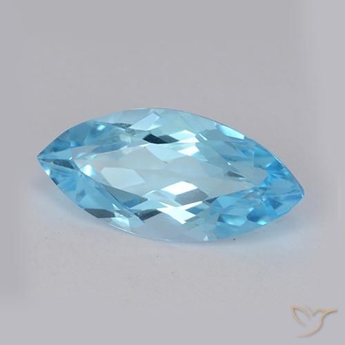 Topazio Blu svizzero naturale da 3.51 ct, Taglio marquise, VVS-VS
