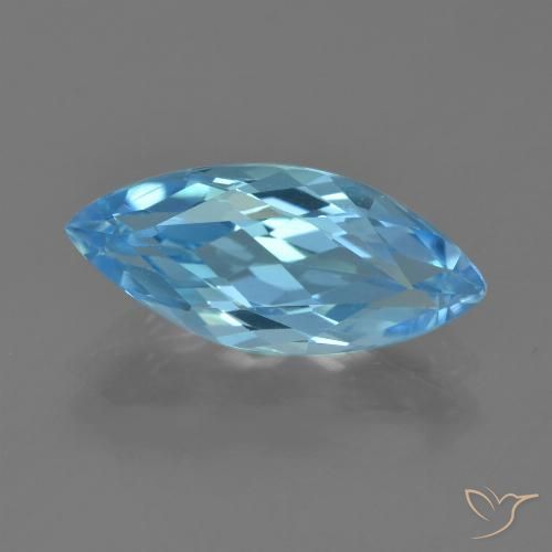 3.43ct Naturale Blu svizzero Topazio, Taglio marquise, VVS-VS