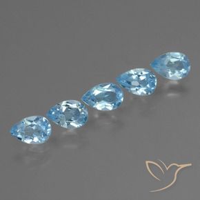 Gemme di Topazio Blu svizzero naturale da 2.72 ct, Forma a pera, VS