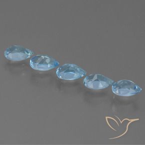 Gemme di Topazio Blu svizzero naturale da 2.72 ct, Forma a pera, VS