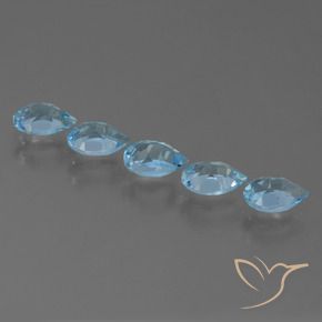 Gemme di Topazio Celeste naturale da 2.63 ct, Forma a pera, VS