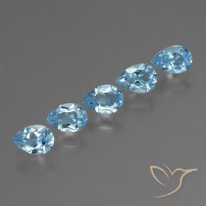Gemme di Topazio Blu svizzero naturale da 2.76 ct, Forma a pera, VS