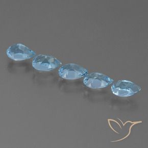 Gemme di Topazio Blu svizzero naturale da 2.76 ct, Forma a pera, VS