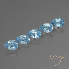Gemme di Topazio Blu svizzero naturale da 2.57 ct, Forma a pera, VS