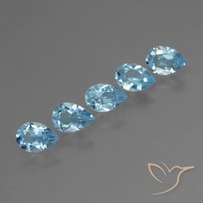 Gemme di Topazio Celeste naturale da 2.75 ct, Forma a pera, VS