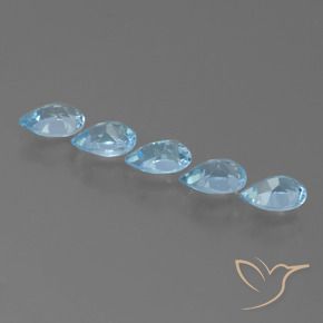 Gemme di Topazio Celeste naturale da 2.75 ct, Forma a pera, VS