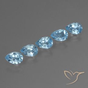 Gemme di Topazio Celeste naturale da 2.65 ct, Forma a pera, VS