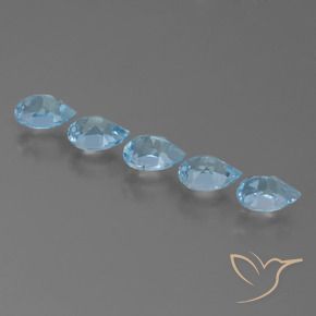 Gemme di Topazio Celeste naturale da 2.65 ct, Forma a pera, VS