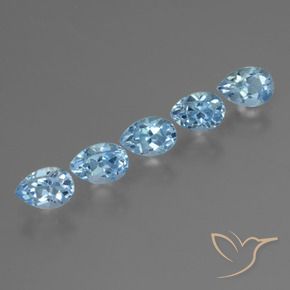 Gemme di Topazio Blu svizzero naturale da 3.07 ct, Forma a pera, VS