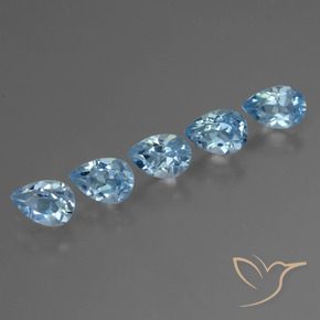 Gemme di Topazio Blu svizzero naturale da 2.80 ct, Forma a pera, VS