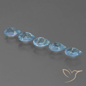 Gemme di Topazio Blu svizzero naturale da 2.80 ct, Forma a pera, VS